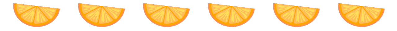 divider, orange slices